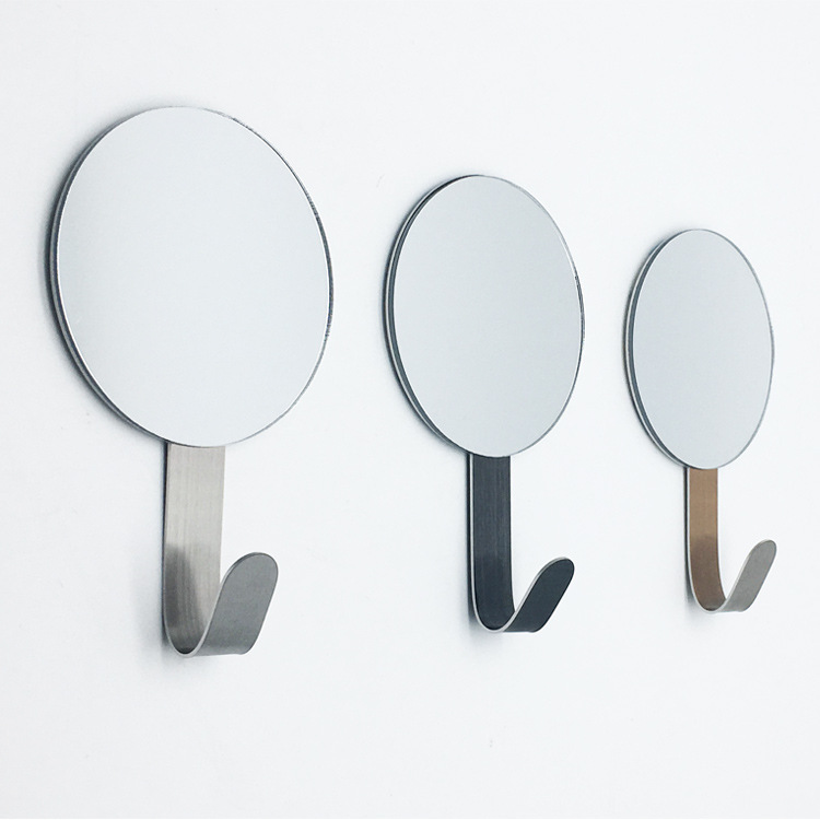 Metal Hook creative mirror non-perforated non-perforated Hook Hook simple stainless steel color Hook Metal Hook creative mirror non-perforated non-perforated Hook Hook simple stainless steel color Hook