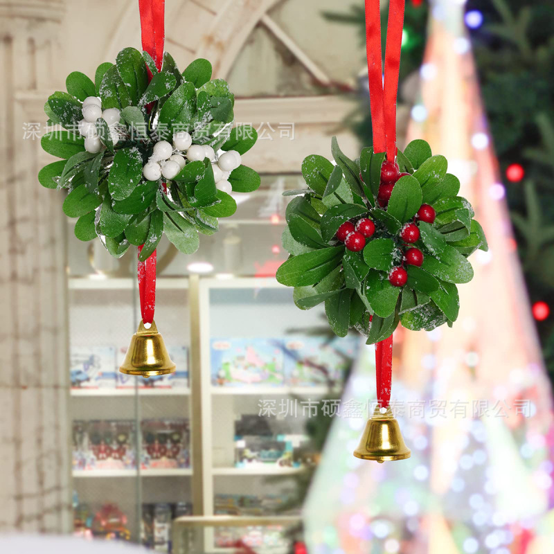 クロスボーダーシミュレーションクリスマスムラーノフラワーボールシミュレーショングリーン植物ホームデコレーションクリスマス装飾ペンダント|undefined