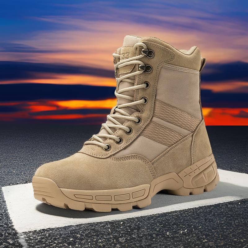 Nuevas botas tácticas para hombres, zapatos de entrenamiento resistentes al desgaste para senderismo al aire libre, botas de combate altas transfronterizas Magnum para hombres negros