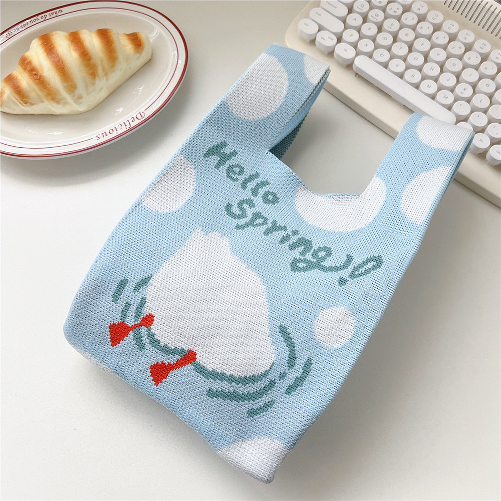 Women's Small Knit Animal Cartoon Cute Open Handbag display picture 5
