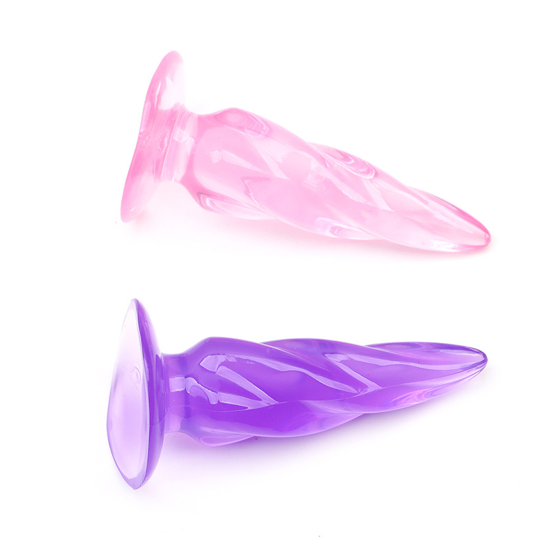 Crystal Anal Plug Bead Strip, Purple TPR Training Toy for Adults — detail image 2