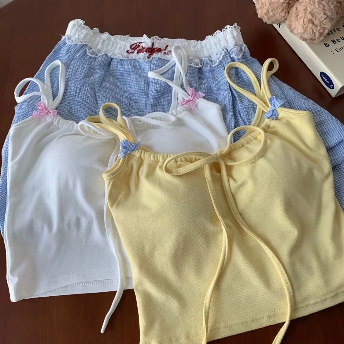 Ремешок чистый ветер бант с нагрудными подушками камзол жилет женский летний тряпка тонкая и тонкая