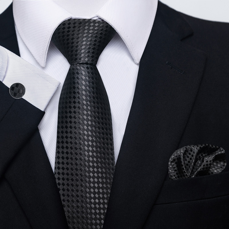 Paisley Men's Necktie Pocket Square And Cufflinks Gift Set_voghion.com
