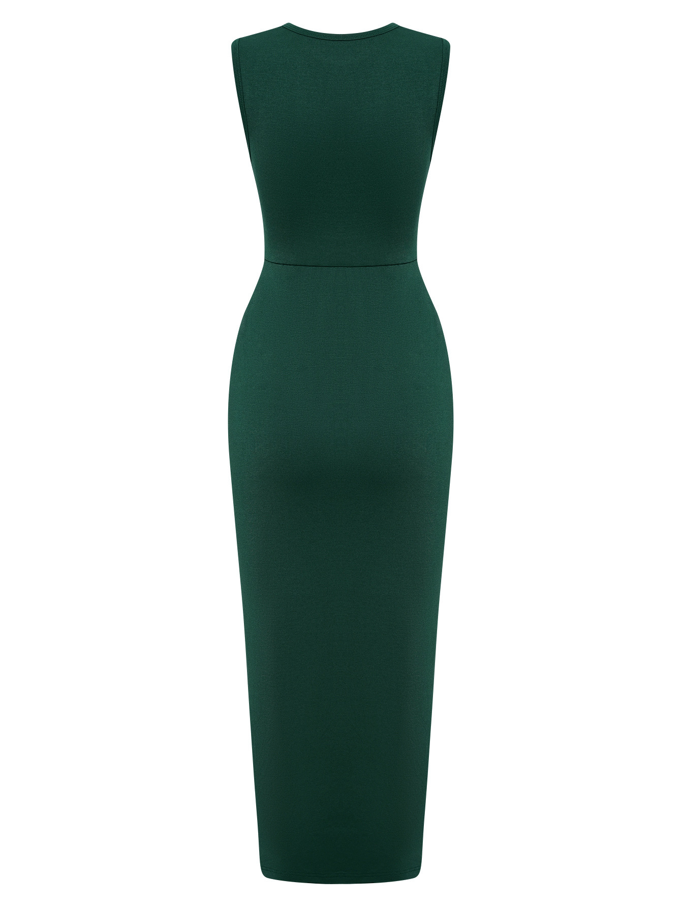 Women's Slit Dress Sexy Round Neck Sleeveless Solid Color Maxi Long Dress Daily display picture 5