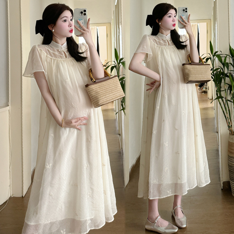 Summer fashionable elegant long dress for pregnant