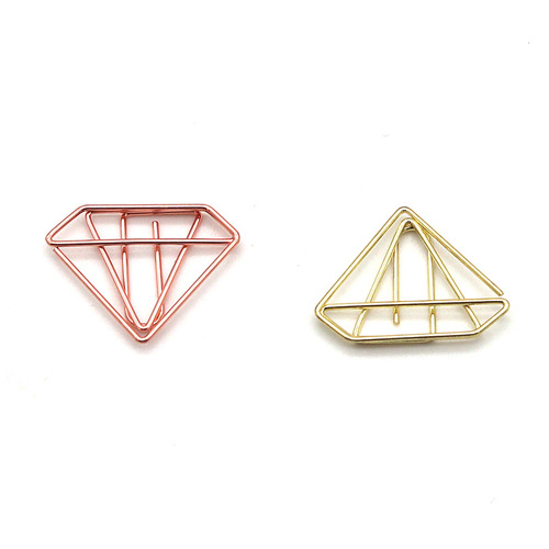 Creative Metal Gold Diamond Paper Clip Wholesale Student Stationery 4D Clip Hand Account Clip Cartoon Paper Clip