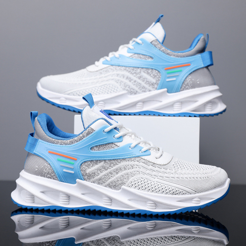 Zapatos de hombre, zapatos de tejido volador, primavera y verano, nuevos zapatos casuales deportivos de moda, suela suave, malla transpirable, zapatos de moda para correr, venta al por mayor transfronteriza
