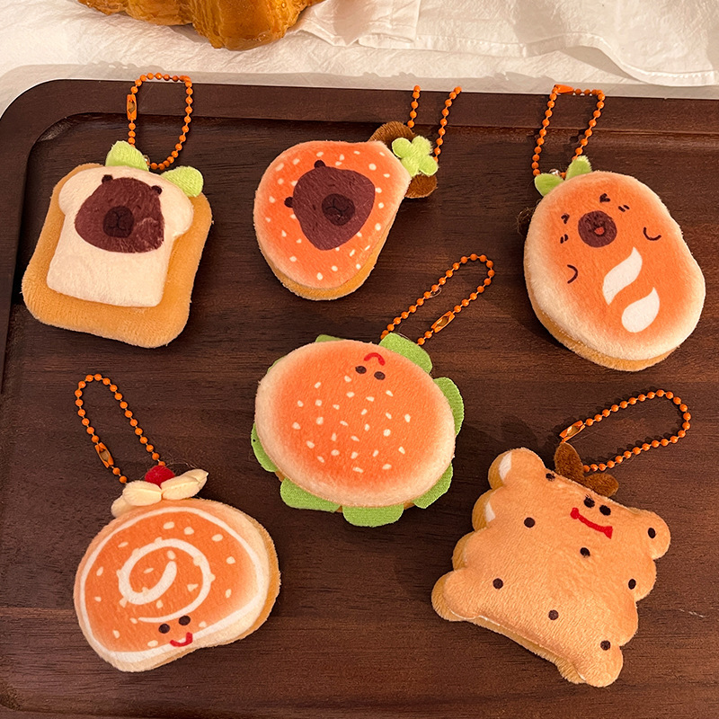 Creative cartoon food plush doll pendant girl all-match key chain backpack pendant decorative small doll wholesale Creative cartoon food plush doll pendant girl all-match key chain backpack pendant decorative small doll wholesale