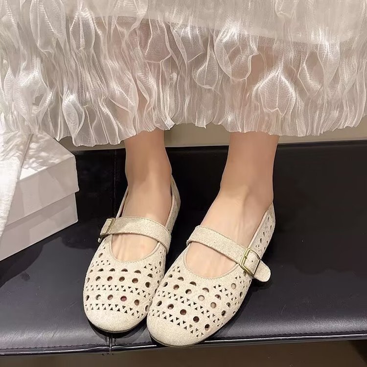 Dongdong Mary Zhen zapatos para mujeres verano 2026 nuevas sandalias transpirables huecadas con un zapato de sola sola suave