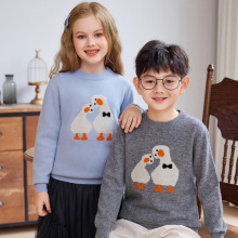 儿童羊毛衫秋冬新款韩版圆领男女童纯羊毛打底衫宝宝保暖套头毛衣