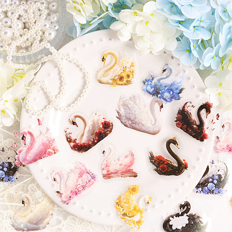 Cintas adhesivas transparentes impermeables para mascotas paisajísticas pegatinas de animales diy diario de dibujos animados decoración pegatinas de animales