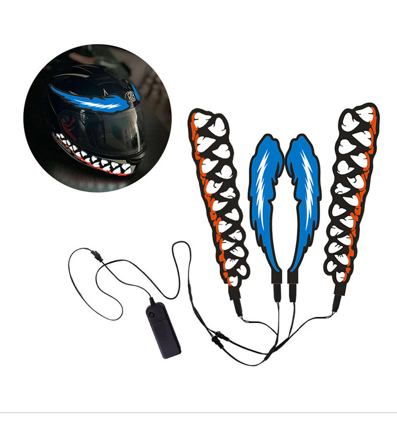 Motorcycle helmet light strip decoration, adhesive luminous strip, car light glow fluorescent, hot-selling, colorful, ultra-thin