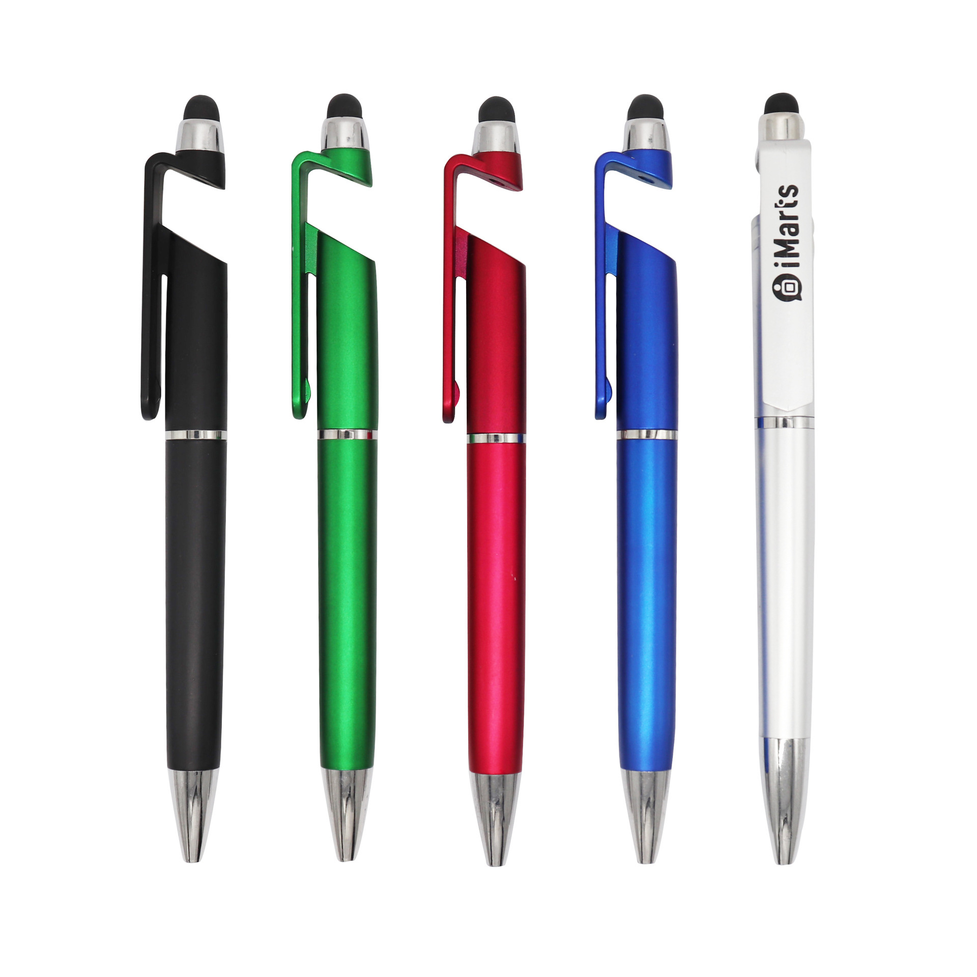 Junrong teléfono móvil titular de la pluma táctil bolígrafo de plástico dos-en-uno medio aceite de la pluma del tacto de la pluma en stock pluma de regalo