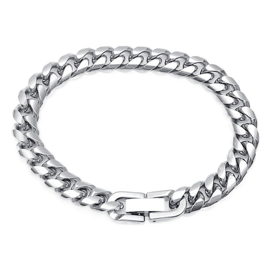 Collar cubano de los hombres de acero de titanio populares Cadena de molienda redonda Cadena de acero inoxidable cifrada de metal collar grueso collar de la joyería
