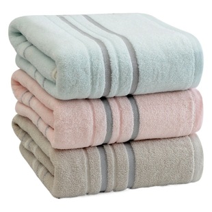 Clean Liya Bath Towel Pure Cotton Plain Color Striped Bath Towel Couple Men's and Women's Adult Household Soft and Comfortable Cotton Bath Towel