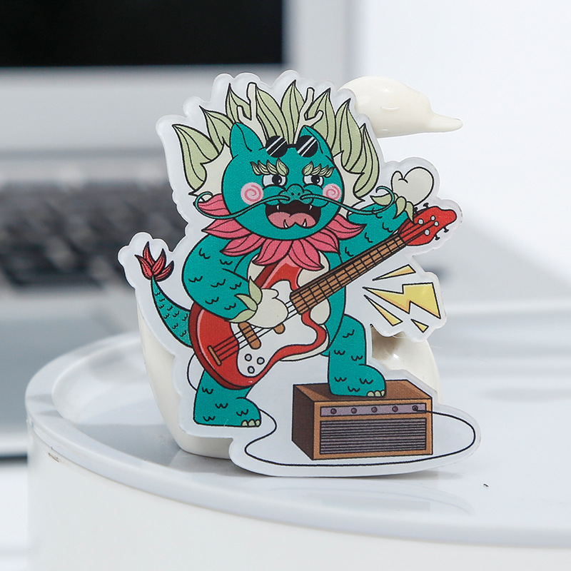 Dinosaurio creativo lindo acrílico refrigerador Pegatinas magnéticas personalizadas publicidad personalizada pantalla decoración impermeable pegatinas magnéticas