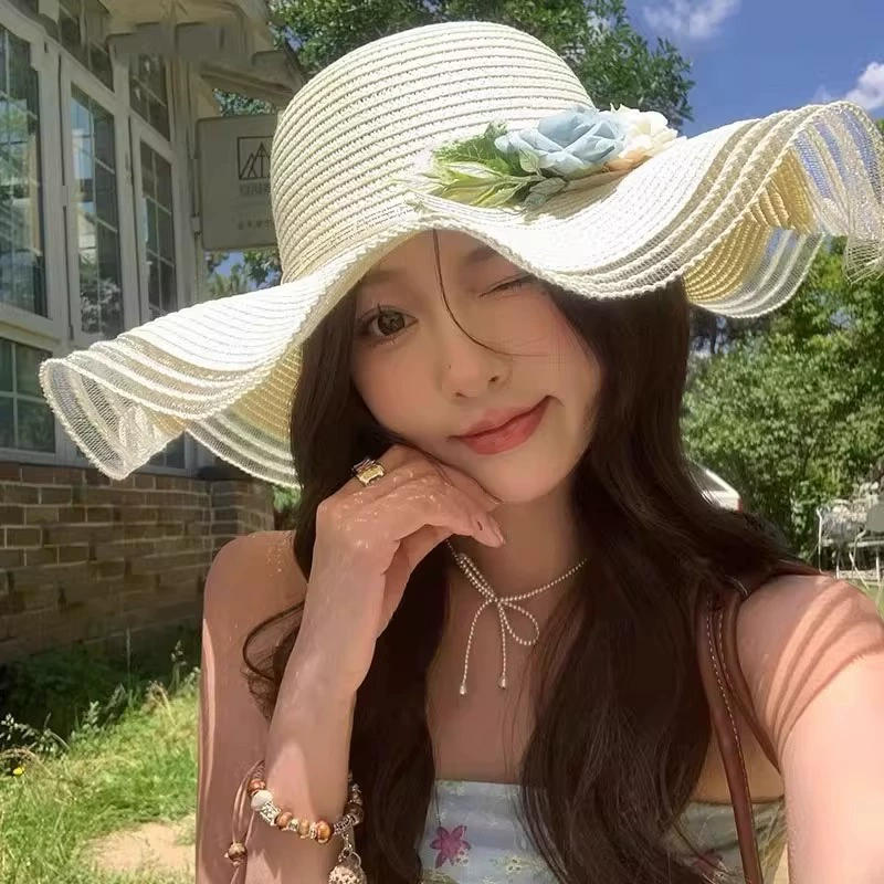 Summer breathable lace sun hat, french style, lace dress
