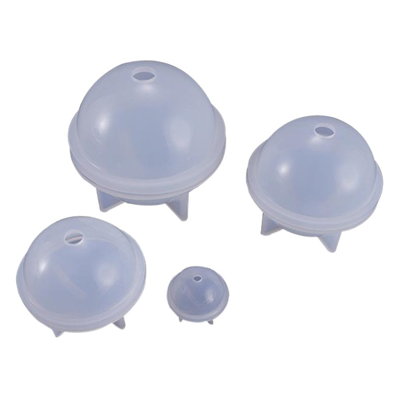 Cristal epoxi bola planeta silicona molde DIY hecho a mano joyería bola flor seca alta espejo Media bola adornos
