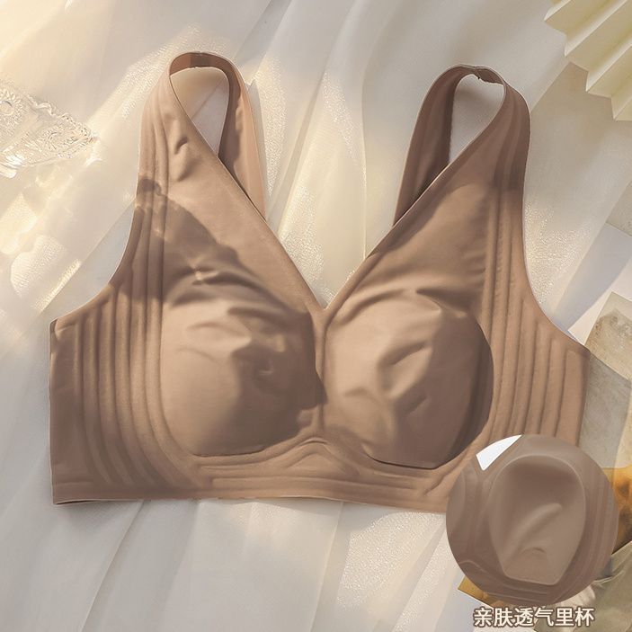 Orejas de conejo de soporte suave jalea ropa interior damas pechos pequeños sin marcas sin anillo de acero sujetador de apoyo superior delgado