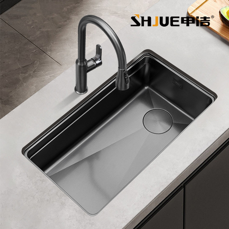 4mm Kitchen Sink 304 Stainless Steel Large Single Sink, Under-Counter Commercial Kitchen 304 Stainless Steel Sink
