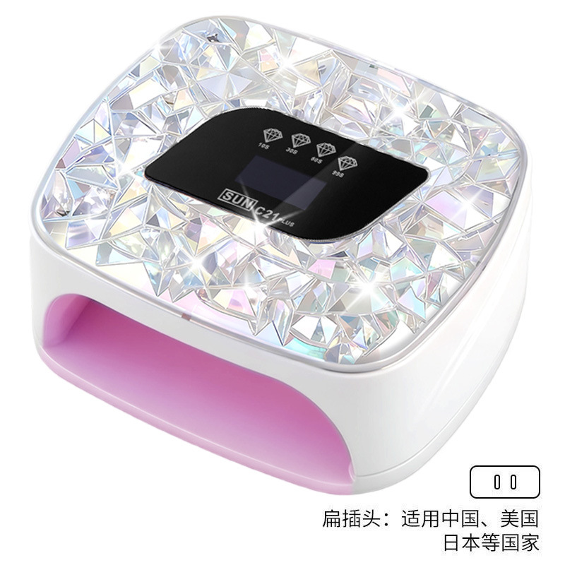 Lámpara de manicura de almacenamiento de doble fuente de luz inteligente de manicura de secado rápido UV doble fuente de luz de diamante de manicura de luz de larga duración