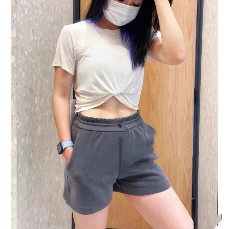 2024 Summer New Casual Air Layer 4 Inch High Waist Shorts Yoga Fitness Loose Sports Women Wide Leg Pants