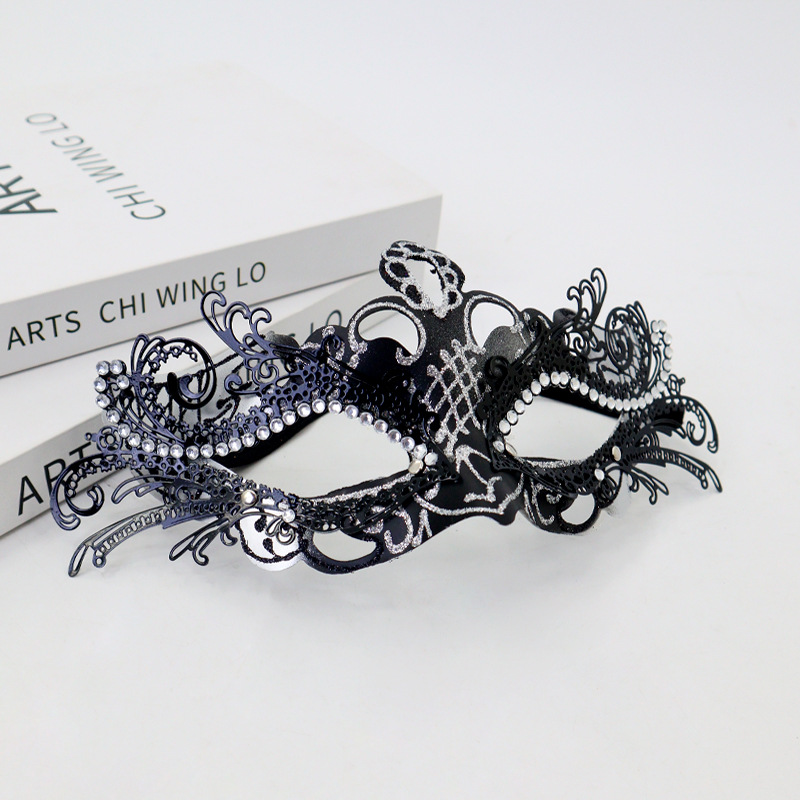 Halloween nueva corona de diamantes pareja baile máscara media cara set fiesta misteriosa disfraz