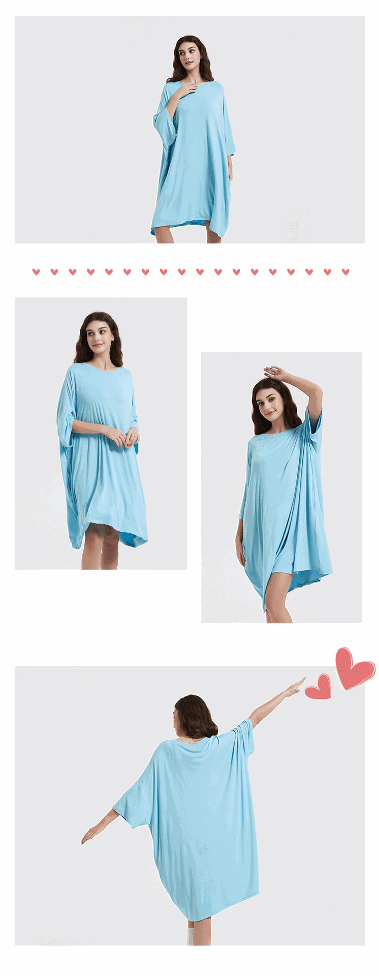 Women's loose crew neck short-sleeved pajamas_voghion.com