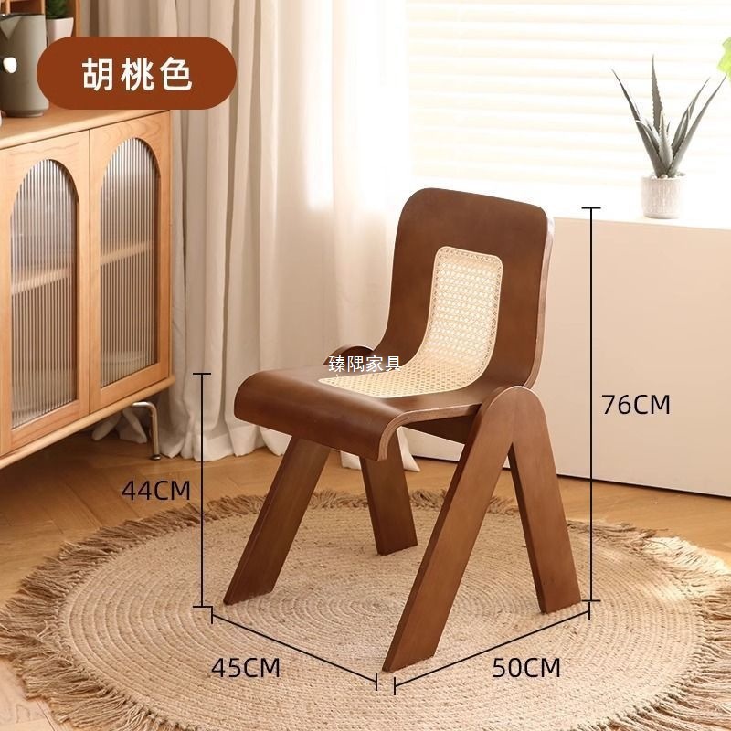 Diseñador medieval retro lujo ligero tela de caña dormitorio creativo de madera maciza silla de comedor nórdica estilo simple