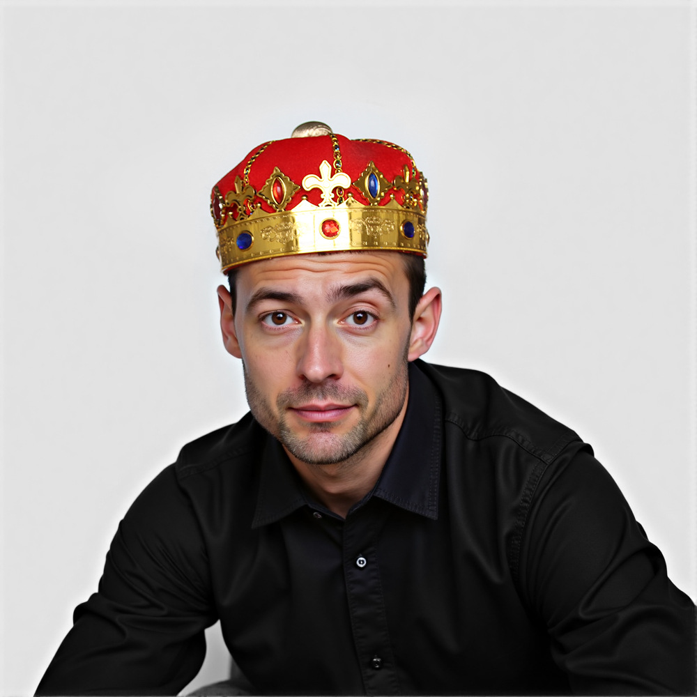 Nuevo sombrero de corona de rey Halloween para niños vestido de baile de plástico imperador de corona de espectáculo accesorios sombrero de cumpleaños