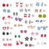 Mixed cute earrings, set, 30 pair