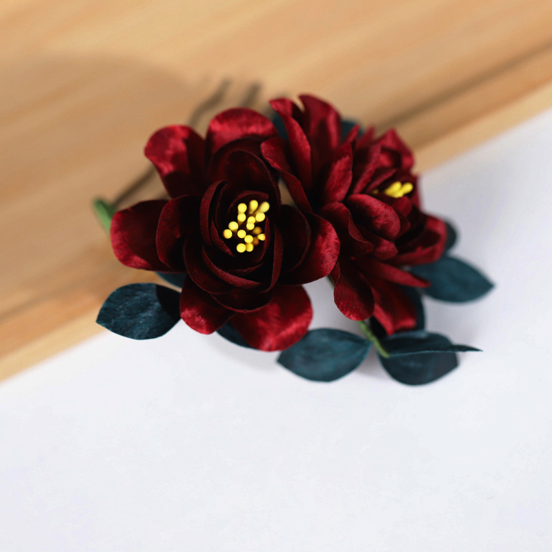 Nuevo estilo hecho a mano patrimonio inmaterial seda terciopelo flor peine estilo nacional nuevos accesorios para el cabello chino cheongsam retro tocado joyería nupcial mujer