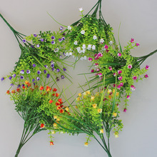 假花仿真花塑料小把束花鈴蘭花婚慶花槽裝飾插花卉手感百合滿天星