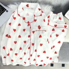 超柔软简约舒服睡衣云朵棉女夏季短袖长裤宽松甜美家居服套装