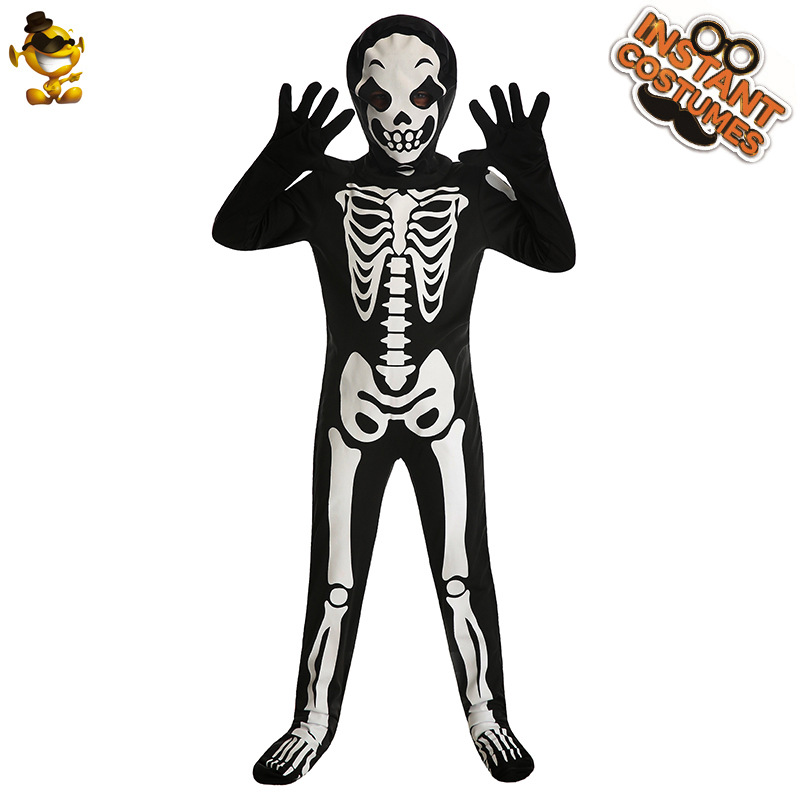 Halloween niños blanco cráneo fantasma hueso Cosplay traje etapa fantasma ropa de una pieza traje de fiesta