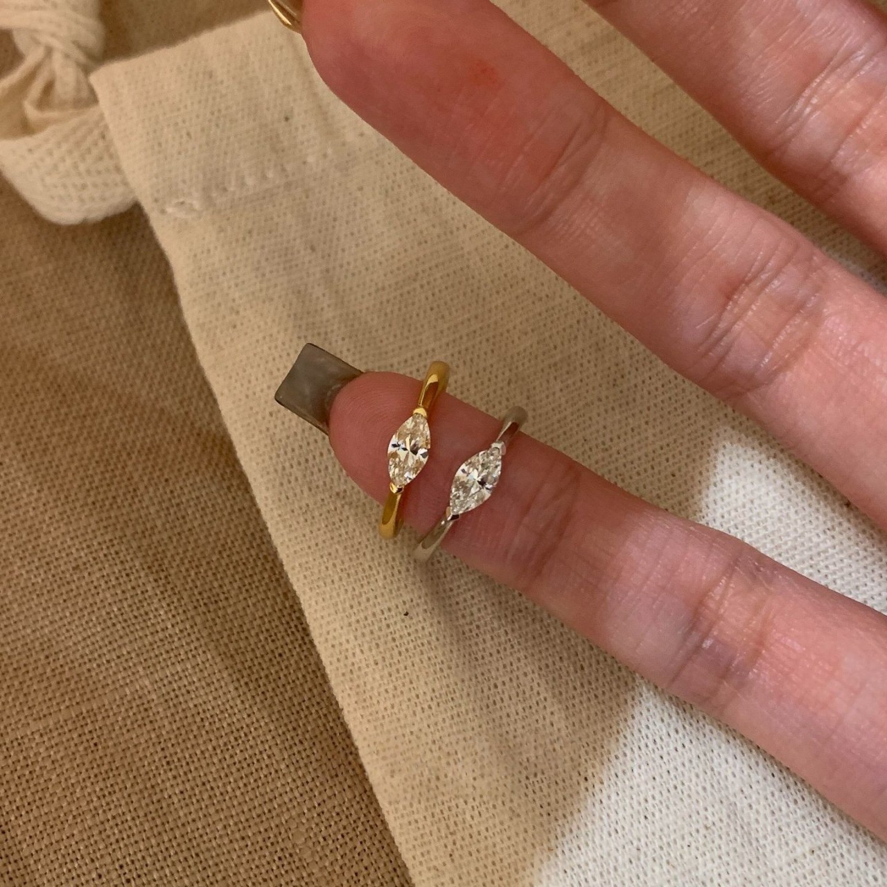 Marquise Diamond Ring Tail Ring for Women, Mid-Century Style, Retro, Light Luxury, Niche, High-End, Popular Ring on Xiaohongshu