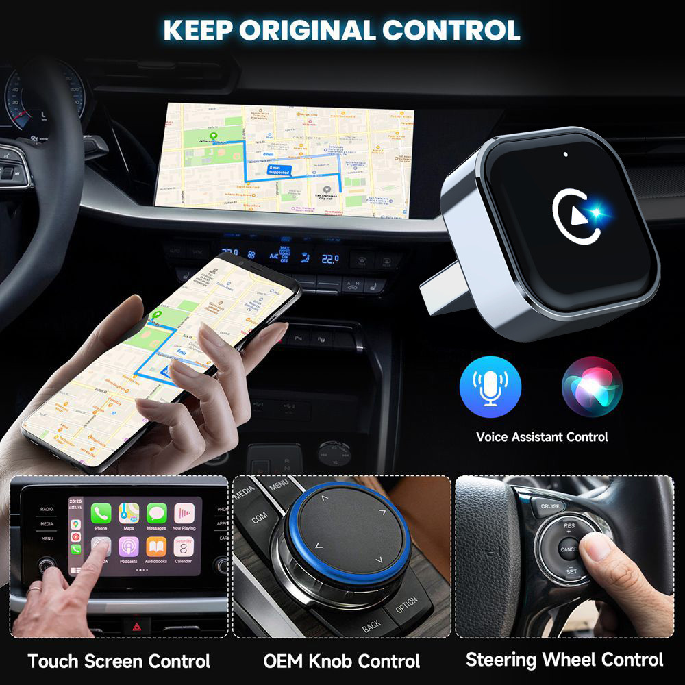 New Car Wireless Carplay Box Android Two-In-One Adapter Car Connectivity 2025 Cross-Border