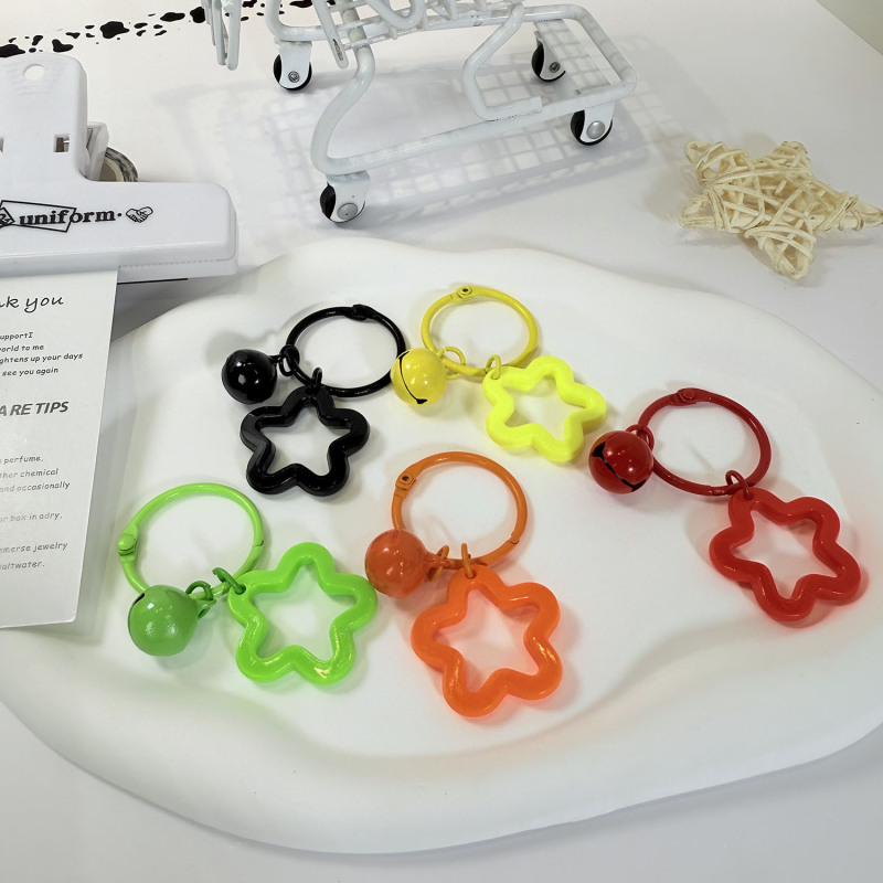 カラフルな五芒星アクリルキーホルダーペンダントキャンディーカラーのヘッドフォンカバーペンダント小さな新鮮なカップルバッグ装飾|undefined
