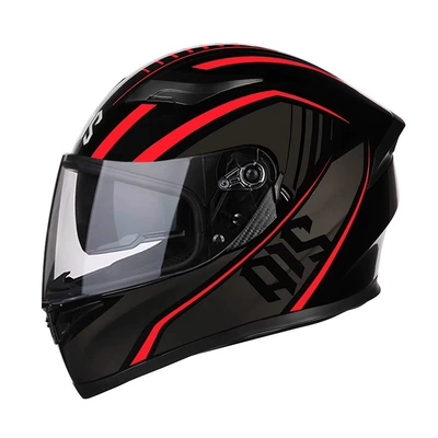 Factory Direct Delivery Ais Motorcycle Helmet Men's Retro Motorcycle Ais Full-Face Helmet Cool Electric Vehicle Safety Helmet (Motosiklet kaskı (dəbilqə)) - red-dreamy-with-transparency-m