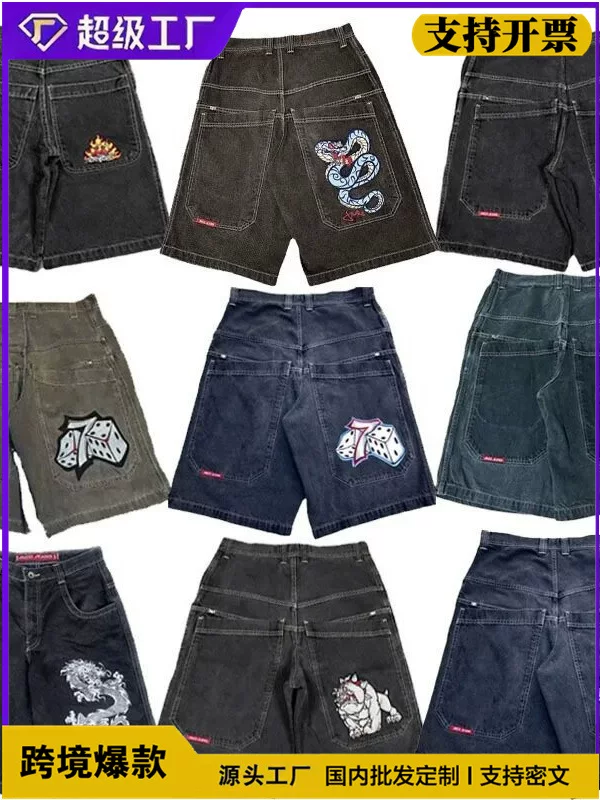 Джинсовые шорты, хип‑хоп готика, свободный крой, размеры S–XXL
