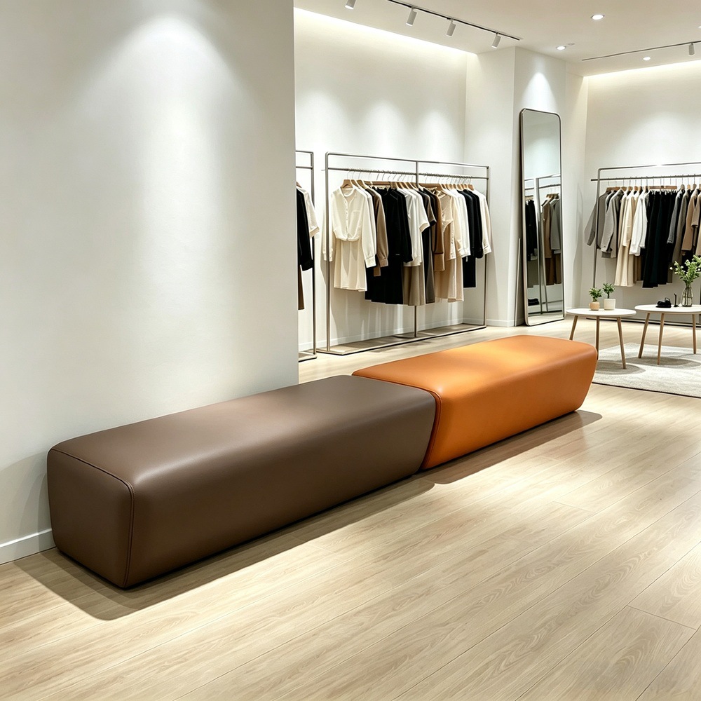 Sofa for the rest area of the training institution, waiting chair in the corridor of the kindergarten and early education center, long bench, clothing and shoe changing stool