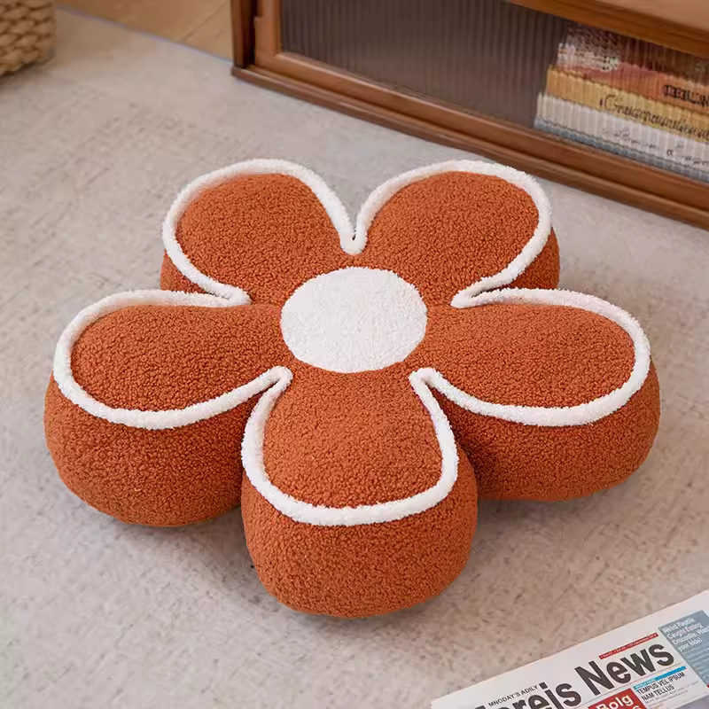 Cojín de Silla de Flor de Peluche de Franela y Algodón PP para Oficina y Hogar