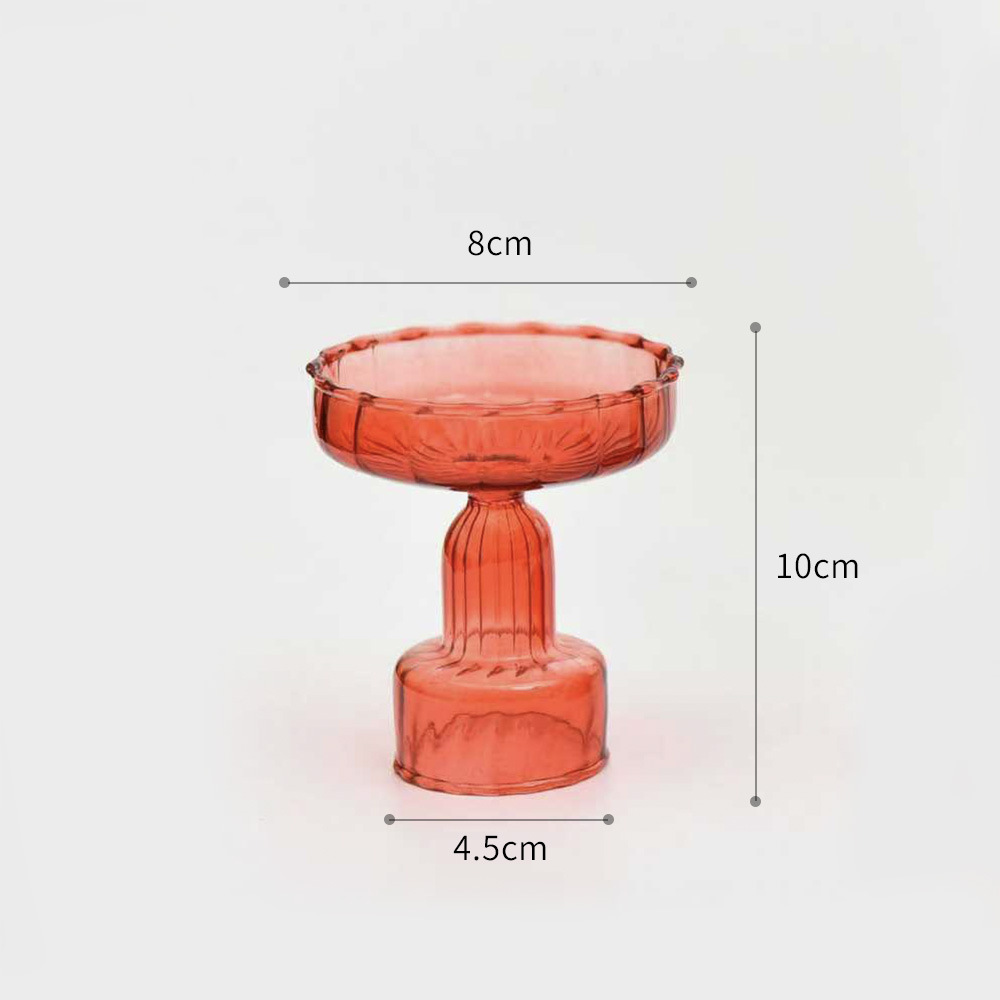 A rayas creativo candelabro de vidrio de color transparente candelabro mesa de comedor decoración europea de doble uso candelabro de fábrica al por mayor