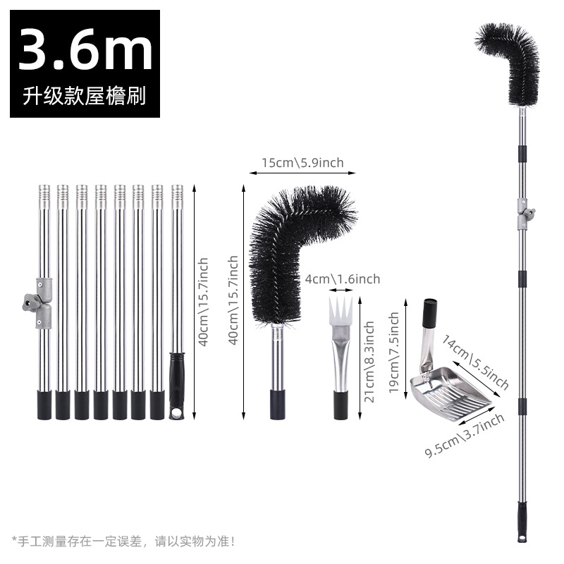 cepillo de aleros cepillo de limpieza de zanja cepillo de tubería de drenaje cepillo de caída de hojas sin escalar alto convertidor universal cepillo de limpieza de zanja de techo
