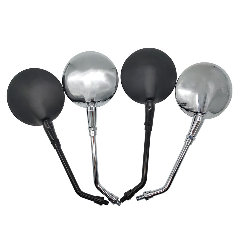 摩托车后视镜改装电镀大视野电动车反光镜通用圆镜跨境热卖倒后镜