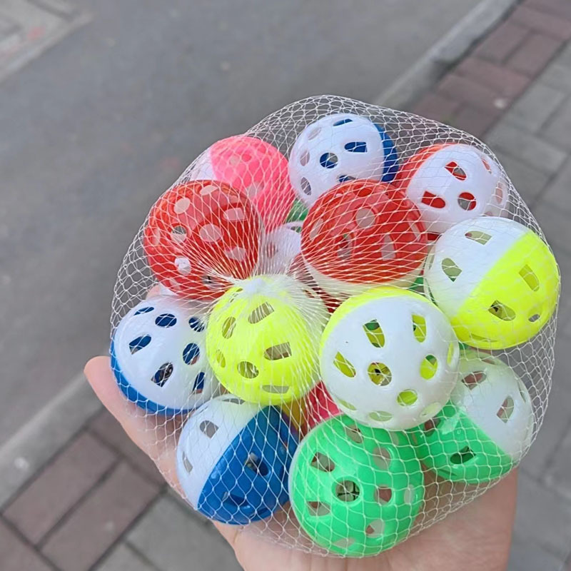 [20 bolas de juguete para mascotas, bolas de campana para gatos, bolas de plástico hueco de 3.8CM para mascotas