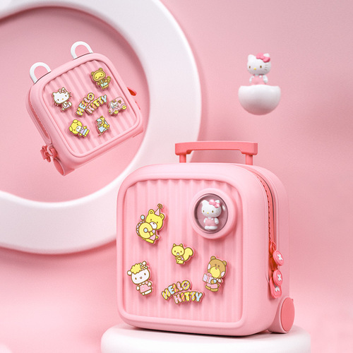 Hello Kitty Children's Travel Dual Shoulder Small Backpack DIY Pattern Crossbody Bag Orthopedic Kindergarten Student Schoolbag