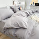 Washed cotton solid color four-piece bedding set Japanese simple brushed bed sheet quilt cover wholesale dormitory three-piece set