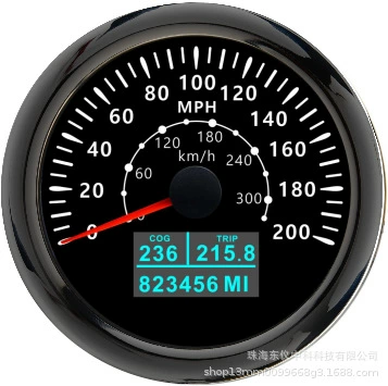 Gps Speedometer Dual — automobile instrument - 0-200mph-0-300km-black-plate-and-black-cover
