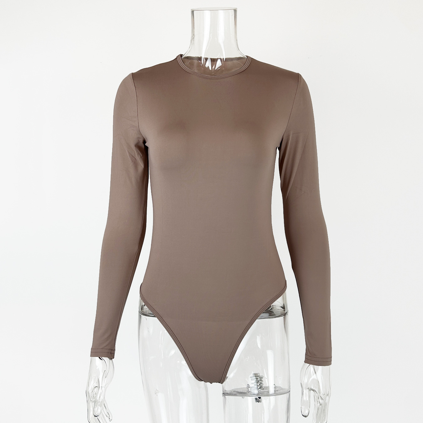 2025 europeo y americano transfronterizo otoño e invierno ropa de mujer Amazon casual blusa de fondo manga larga ajustada bodysuit